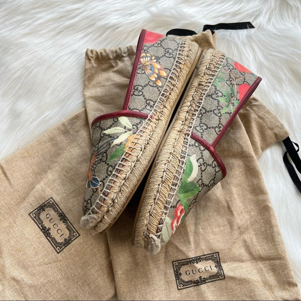 GUCCI Floral GG Web Supreme Espadrille + Dustbag sz. 39.5 - Picture 4 of 10